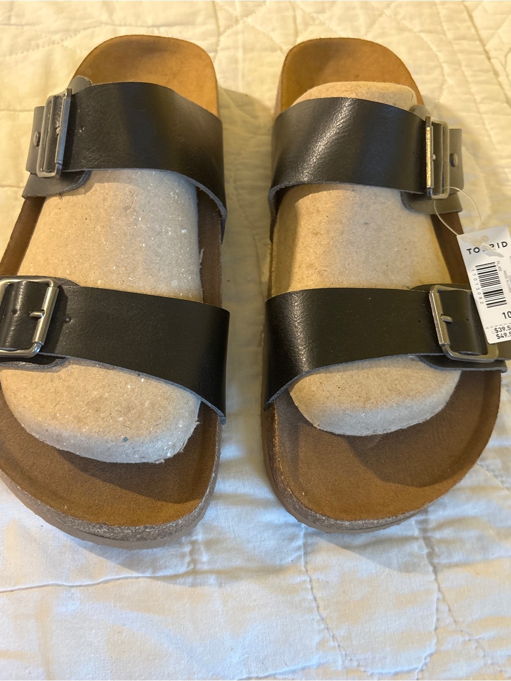 NWT torrid Black Double Strap Cork Footbed Sandals